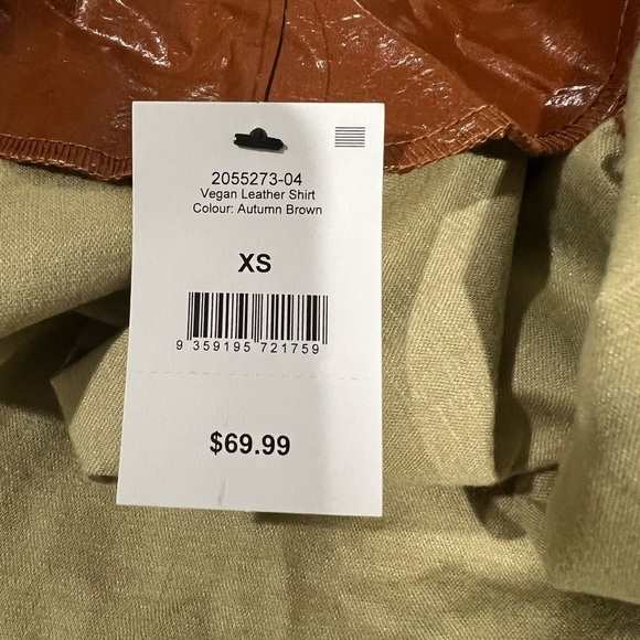 Cotton On Brown Vegan Leather Shirt - Picture 6 of 7